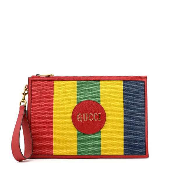 Gucci Baiadera Striped Canvas Clutch Wristlet 625602 - Picture 8 of 8